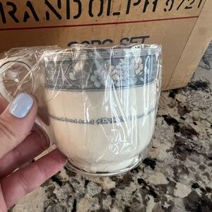 New Noritake Randolph 9721 China Cream Blue Floral Tea Cup and Saucer